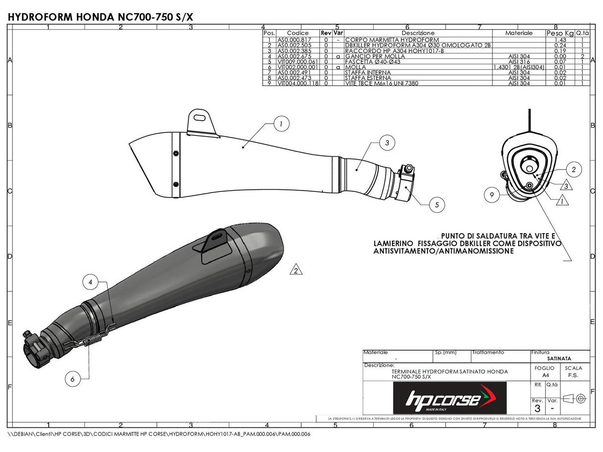 HP CORSE Honda NC700 / NC750 Slip-on Exhaust "Hydroform Satin" (racing only) – Accessories in Factory Racing – Motorcycle Parts & Accessories Online Store