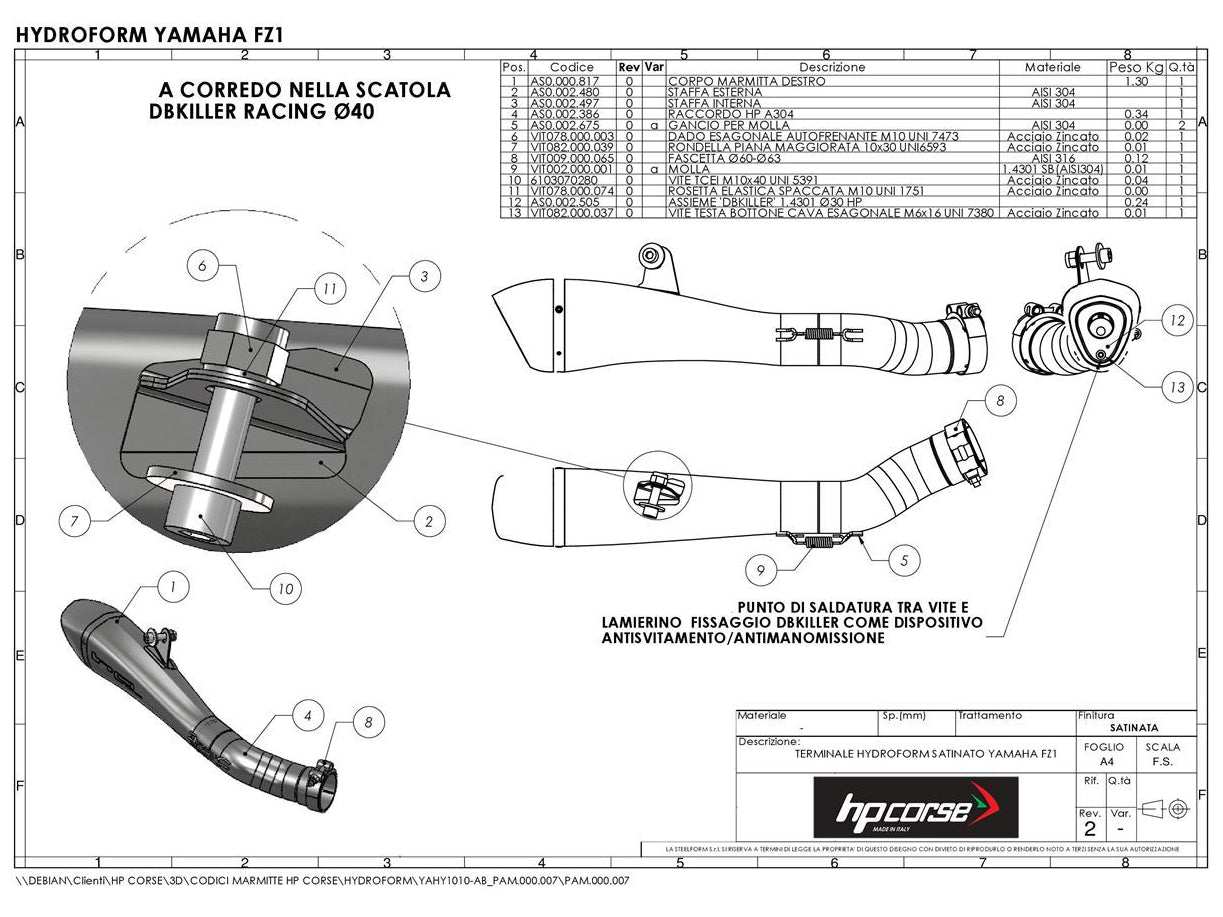 HP CORSE Yamaha FZ1 (06/15) Slip-on Exhaust "Hydroform Satin" (EU homologated) – Accessories in Factory Racing – Motorcycle Parts & Accessories Online Store