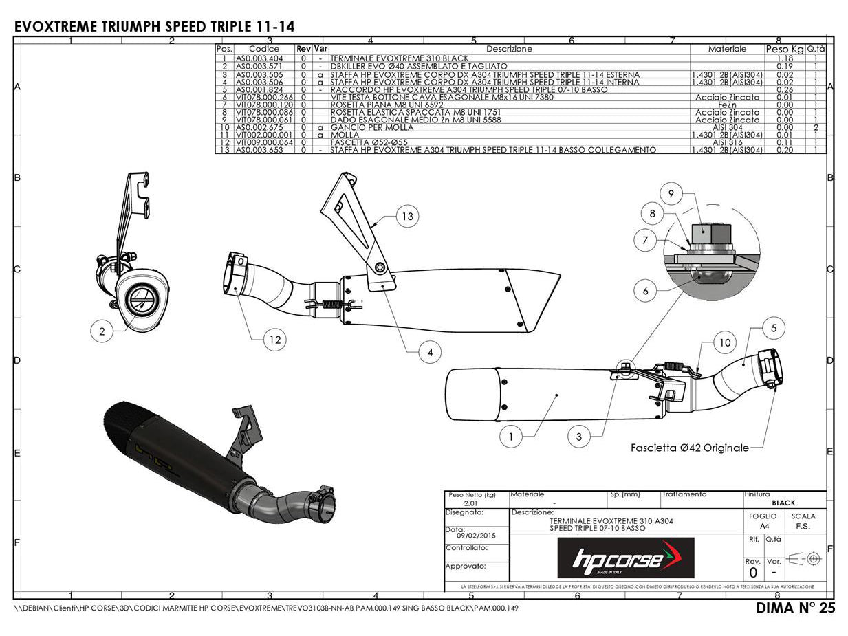 HP CORSE Triumph Speed Triple 1050 (11/15) Slip-on Exhaust "Evoxtreme Satin" (EU homologated) – Accessories in Factory Racing – Motorcycle Parts & Accessories Online Store