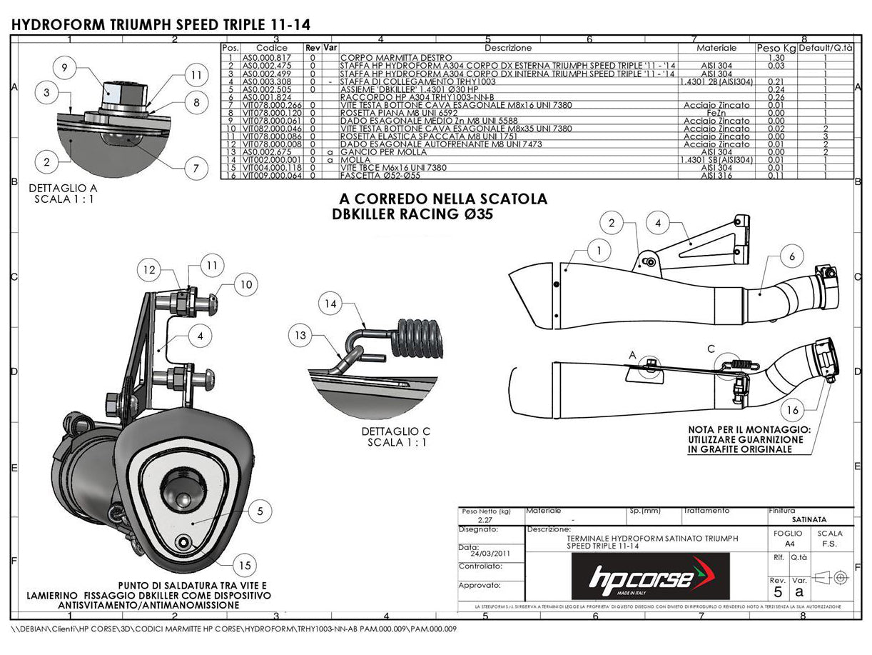 HP CORSE Triumph Speed Triple 1050 (11/15) Slip-on Exhaust "Hydroform Satin" (EU homologated) – Accessories in Factory Racing – Motorcycle Parts & Accessories Online Store