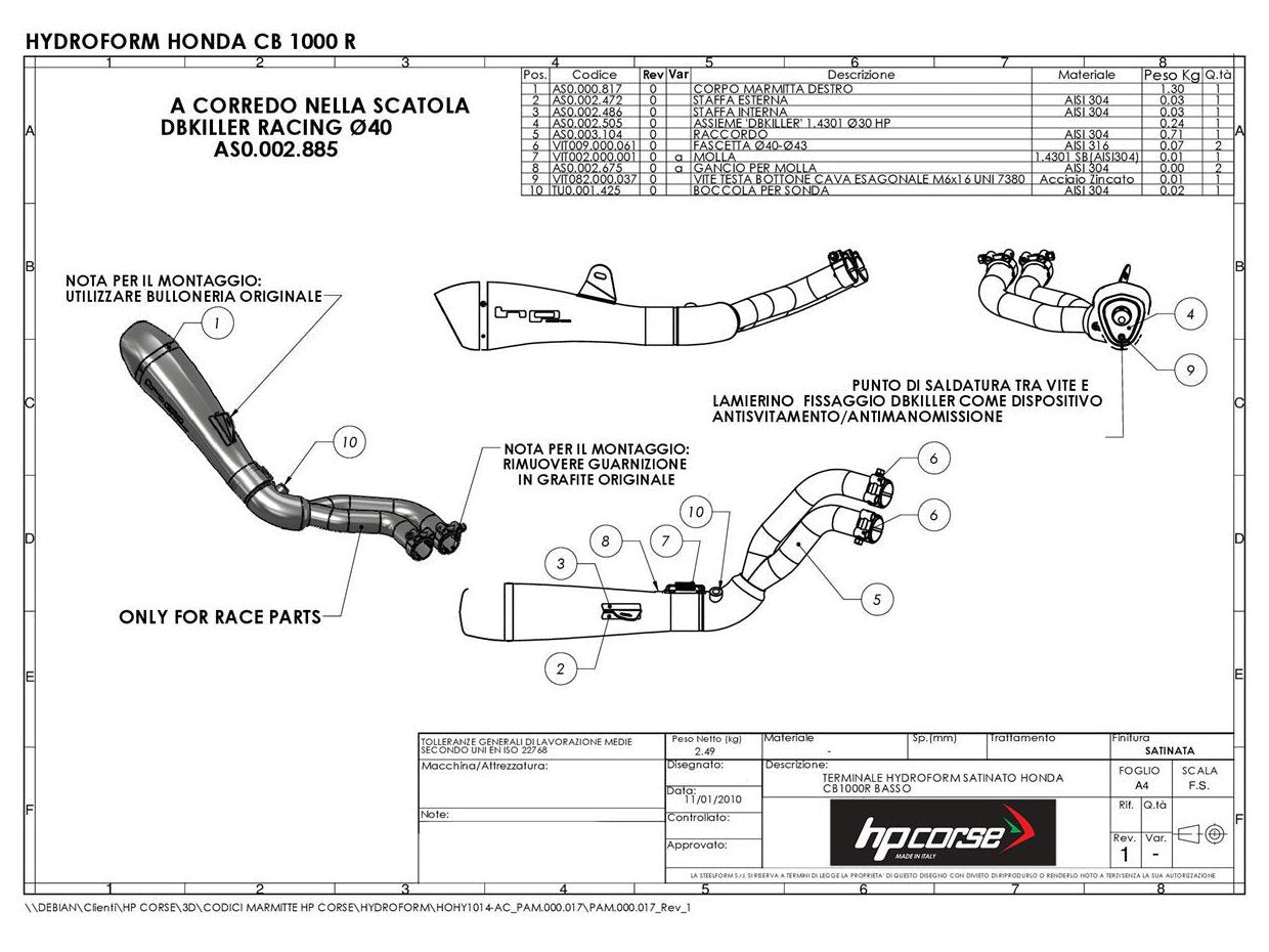 HP CORSE Honda CB1000R Slip-on Exhaust "Hydroform Satin Single" (low position) – Accessories in Factory Racing – Motorcycle Parts & Accessories Online Store