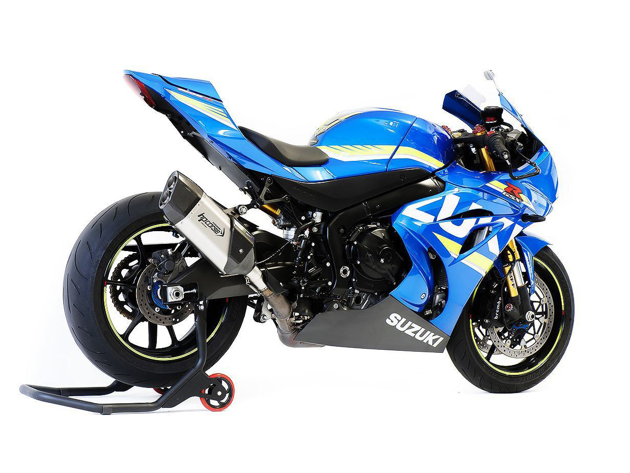 HP CORSE Suzuki GSX-R 1000 (17/20) Slip-on Exhaust "SP-3 Carbon Short 230 Titanium" (Racing)