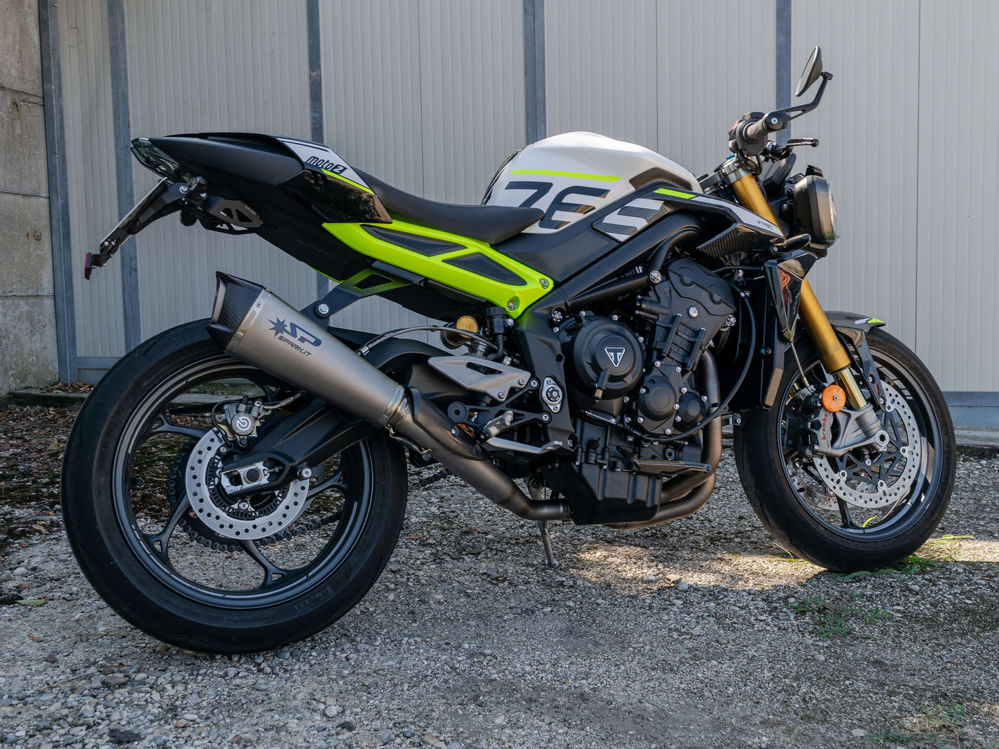 SPARK GTR0509 Triumph Street Triple 765 R / RS / S / Moto2 Edition (2017+) Titanium Semi-full Exhaust System "Konix EVO" (racing)