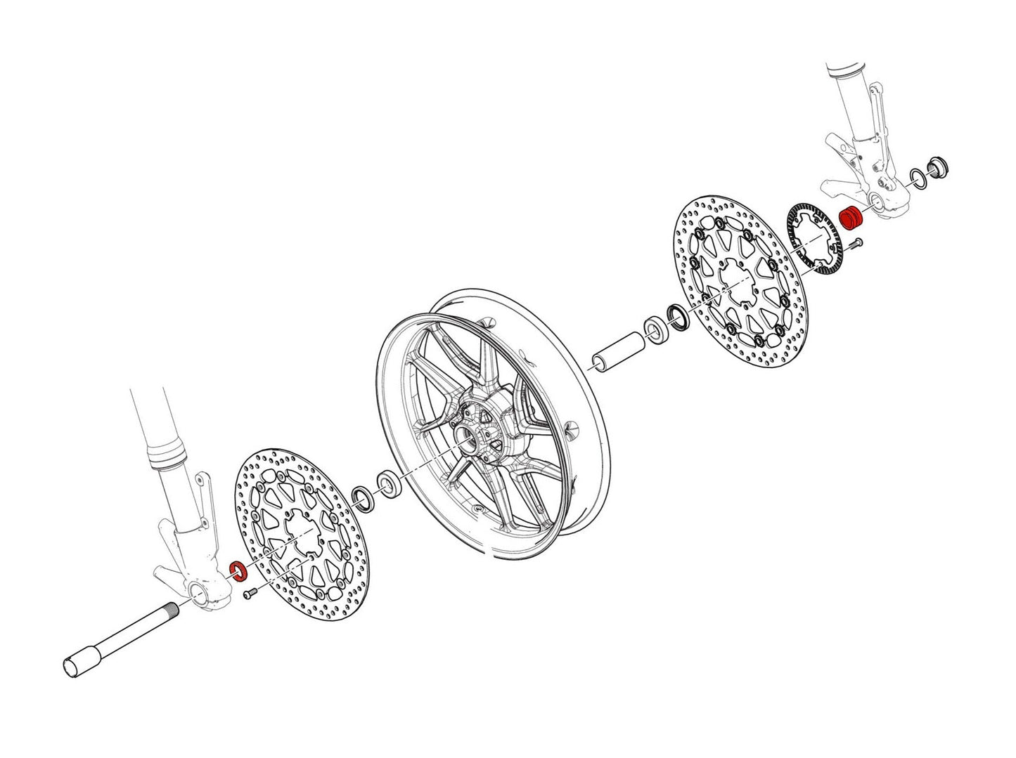 DAA51 - CNC RACING Ducati Front Wheel Bushings Kit – Accessories in the Factory Racing Motorcycle Aftermarket Accessories and Parts Online Shop