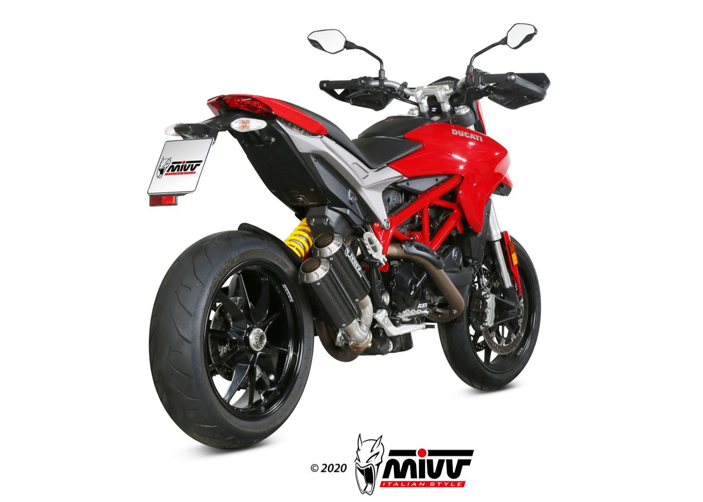 MIVV D.043 Ducati Hypermotard 939 (16/18) Dual Slip-on Exhaust "MK3" (carbon; not approved) – Accessories in the 2WheelsHero Motorcycle Aftermarket Accessories and Parts Online Shop