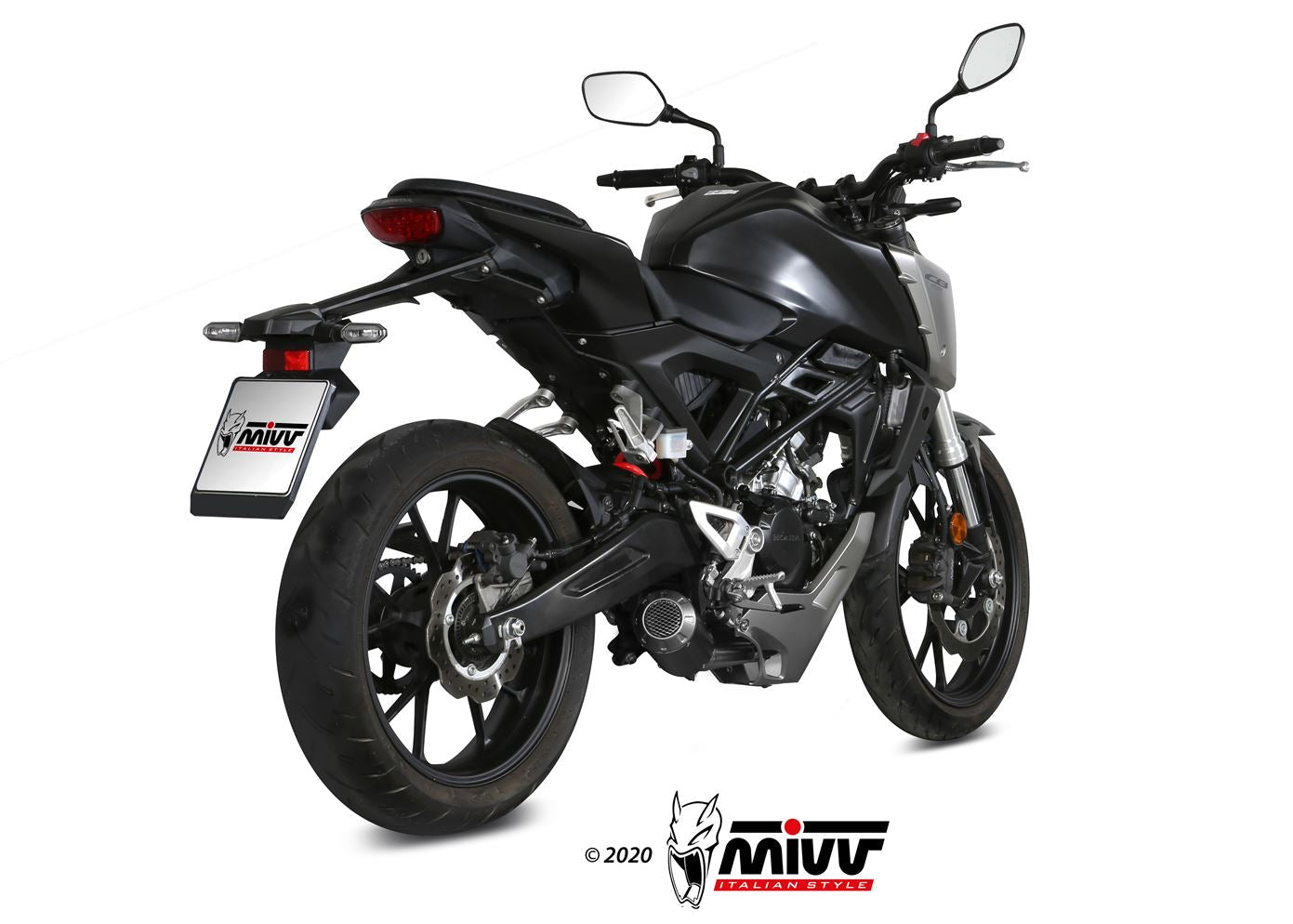 MIVV H.076 HONDA CB 125 R ( 2018 / 20 ) Full System Exhaust "MK3" (black; not approved) – Accessories in the 2WheelsHero Motorcycle Aftermarket Accessories and Parts Online Shop