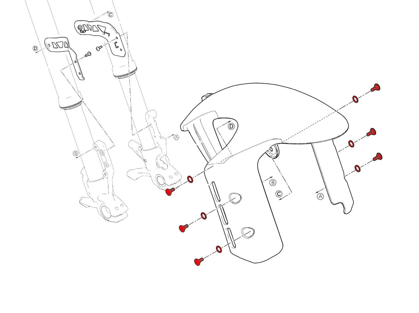 KV471 - CNC RACING Ducati DesertX (2022+) Front Mudguard Screws – Accessories in the Factory Racing Motorcycle Aftermarket Accessories and Parts Online Shop