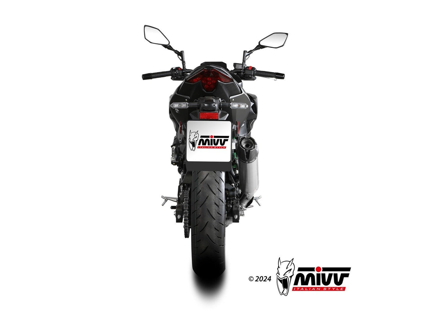 MIVV K.061 KAWASAKI Z 500 / SE ( 2024+ ) Slip On Exhaust "AK-1" (titanium + carbon cap; approved) – Accessories in the 2WheelsHero Motorcycle Aftermarket Accessories and Parts Online Shop