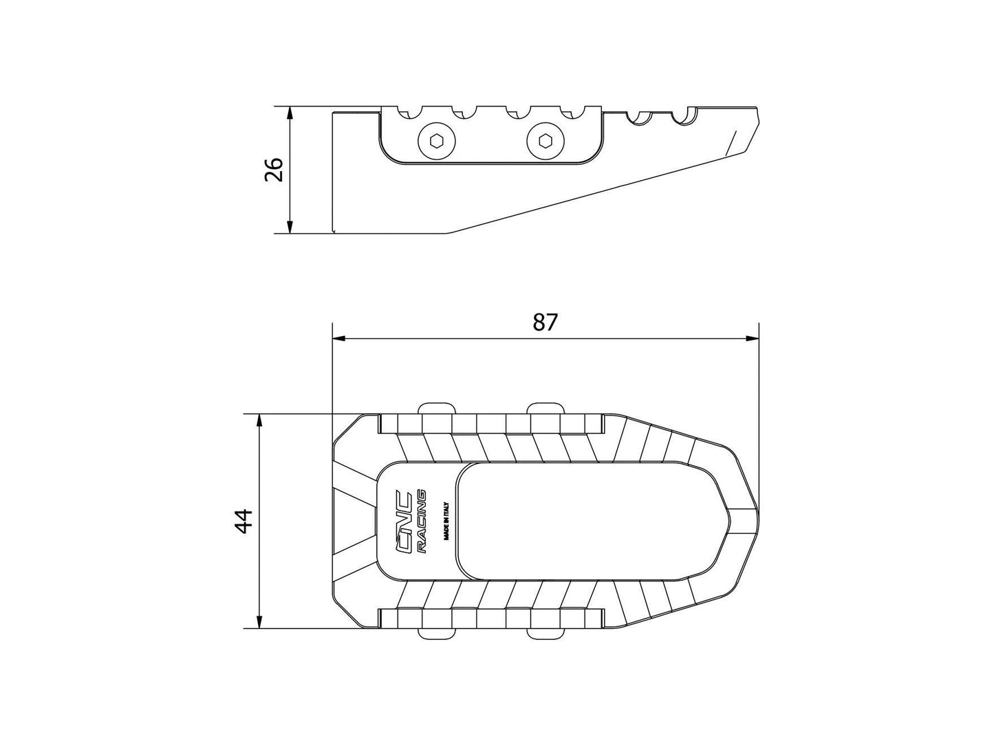PEP05 - CNC RACING Ducati / MV Agusta Footpegs "Touring" (pilot) – Accessories in the Factory Racing Motorcycle Aftermarket Accessories and Parts Online Shop