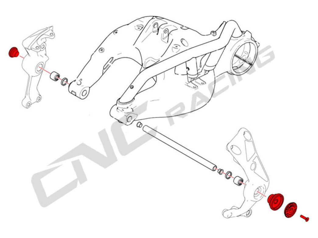 PEV04S - CNC RACING Ducati Diavel / XDiavel OEM Rearset Central Bolts (bi-color) – Accessories in the Factory Racing Motorcycle Aftermarket Accessories and Parts Online Shop