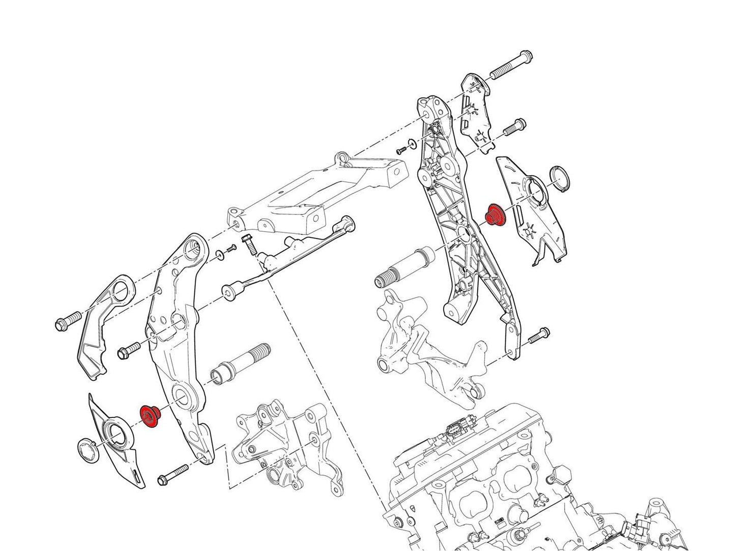 PEV05 - CNC RACING Ducati Diavel V4 / Multistrada V4 (2021+) OEM Rearset Central Bolts – Accessories in the Factory Racing Motorcycle Aftermarket Accessories and Parts Online Shop