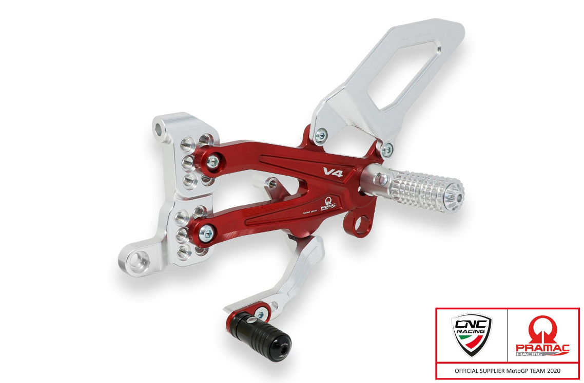 PE409PR - CNC RACING Ducati Streetfighter V4 Adjustable Rearset (Pramac Racing Limited Edition) – Accessories in the Factory Racing Motorcycle Aftermarket Accessories and Parts Online Shop