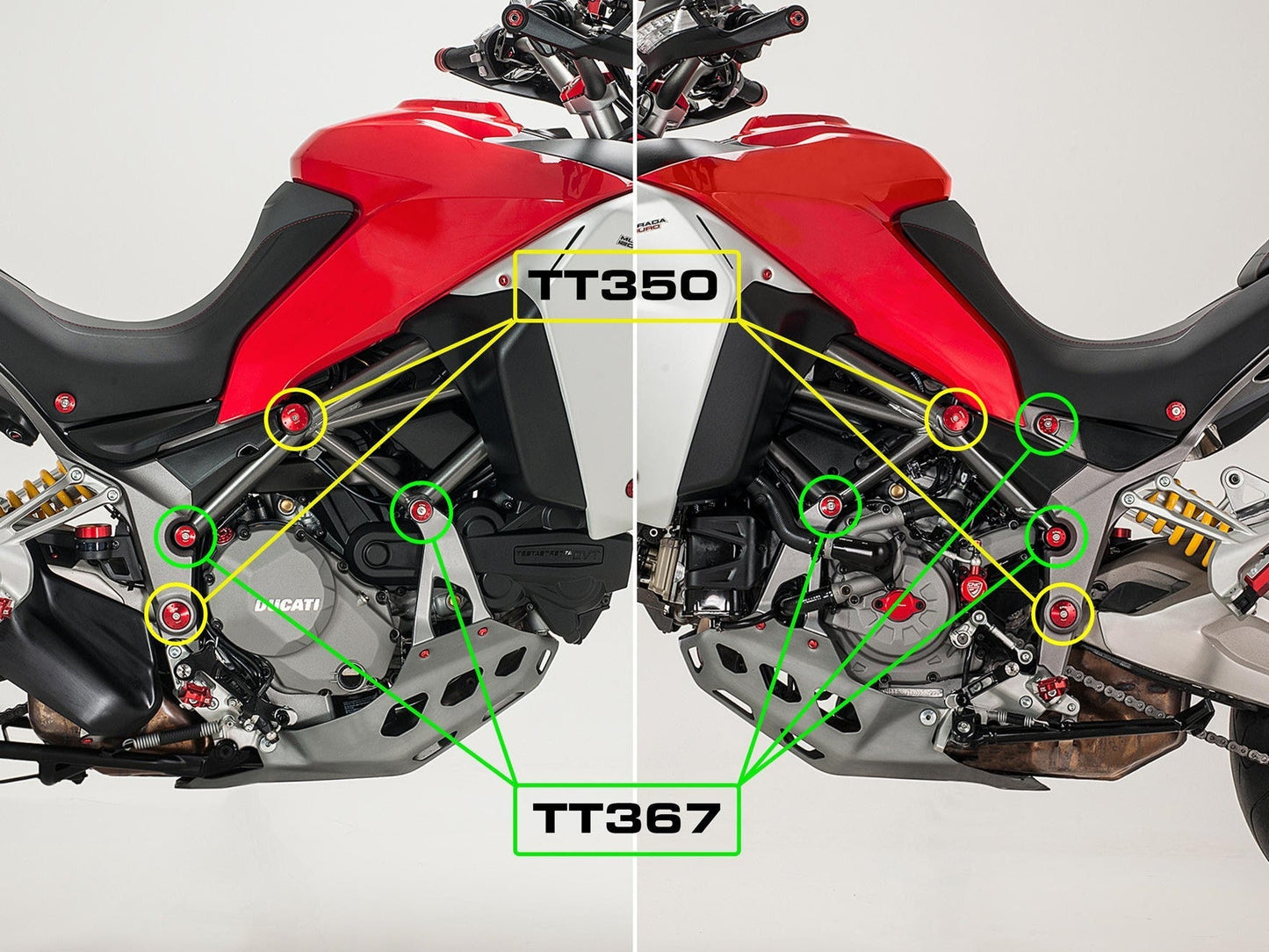 TT367 - CNC RACING Ducati Multistrada Enduro (16/21) Frame Plugs (small holes set) – Accessories in the Factory Racing Motorcycle Aftermarket Accessories and Parts Online Shop
