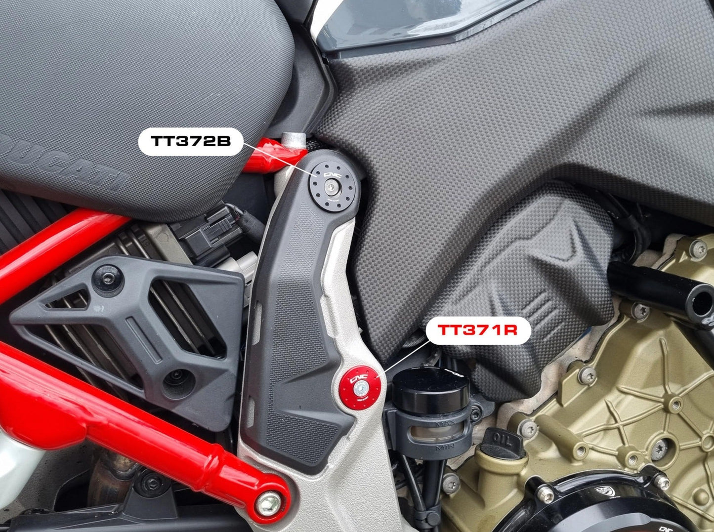 TT372 - CNC RACING Ducati Multistrada V4 (2021+) Frame Plugs (sloping holes set) – Accessories in the Factory Racing Motorcycle Aftermarket Accessories and Parts Online Shop