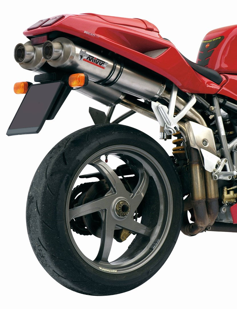 MIVV UD.005 Ducati 748 (94/03) Dual Slip-on Underseat Exhaust "Oval" (titanium ; approved) – Accessories in the 2WheelsHero Motorcycle Aftermarket Accessories and Parts Online Shop