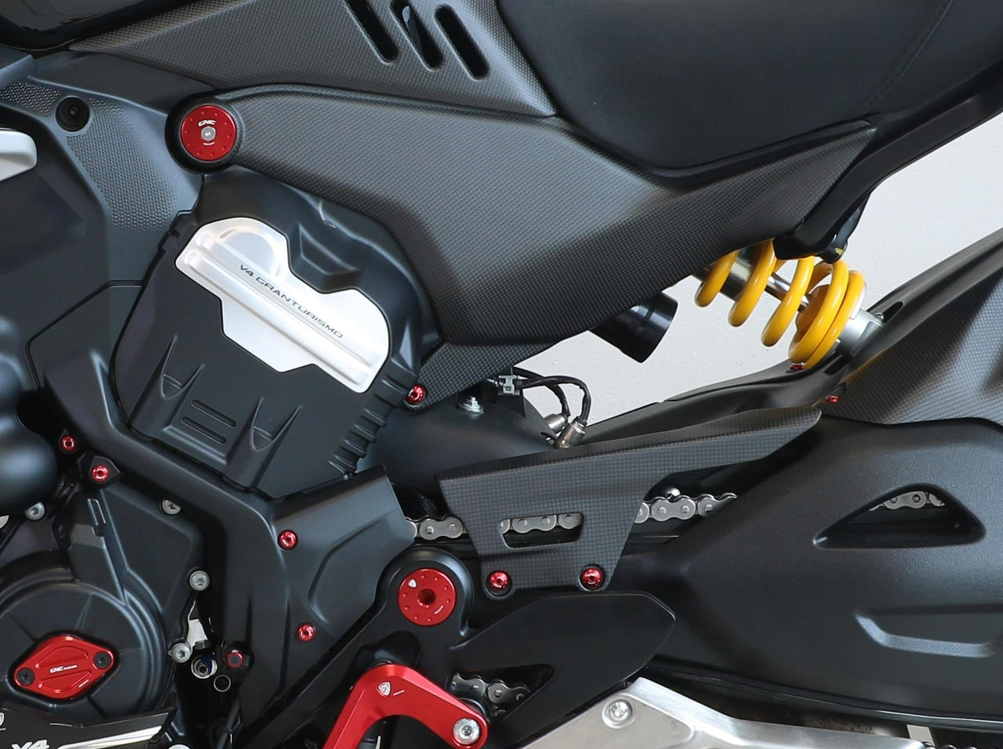 ZA263 - CNC RACING Ducati Diavel V4 (2023+) Carbon Upper Chain Guard – Accessories in the Factory Racing Motorcycle Aftermarket Accessories and Parts Online Shop