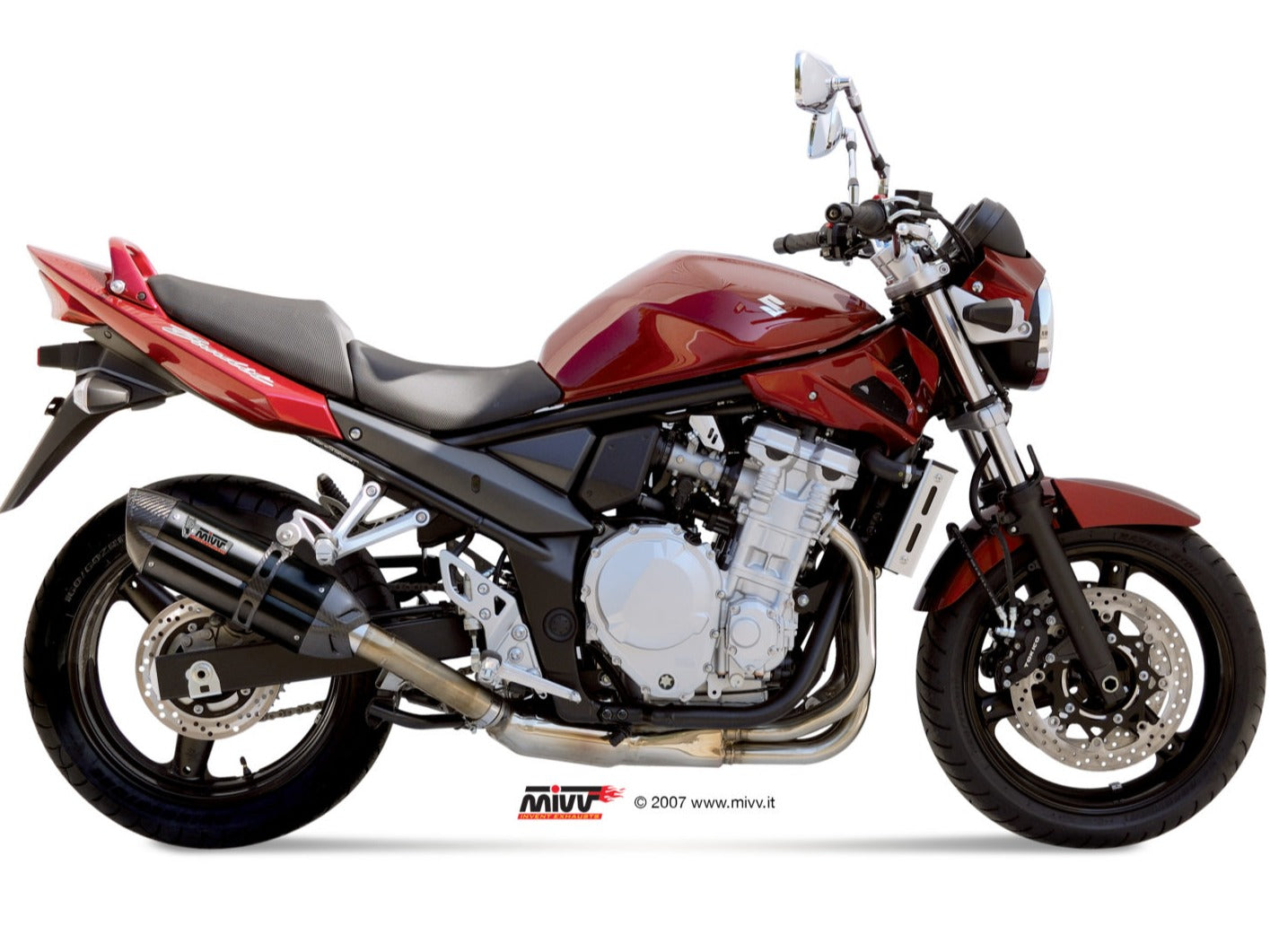 MIVV S.030 SUZUKI GSF 650 Bandit / GSX 650 F ( 2007 / 15 ) Slip-on Exhaust "Suono" (black; approved) – Accessories in the 2WheelsHero Motorcycle Aftermarket Accessories and Parts Online Shop