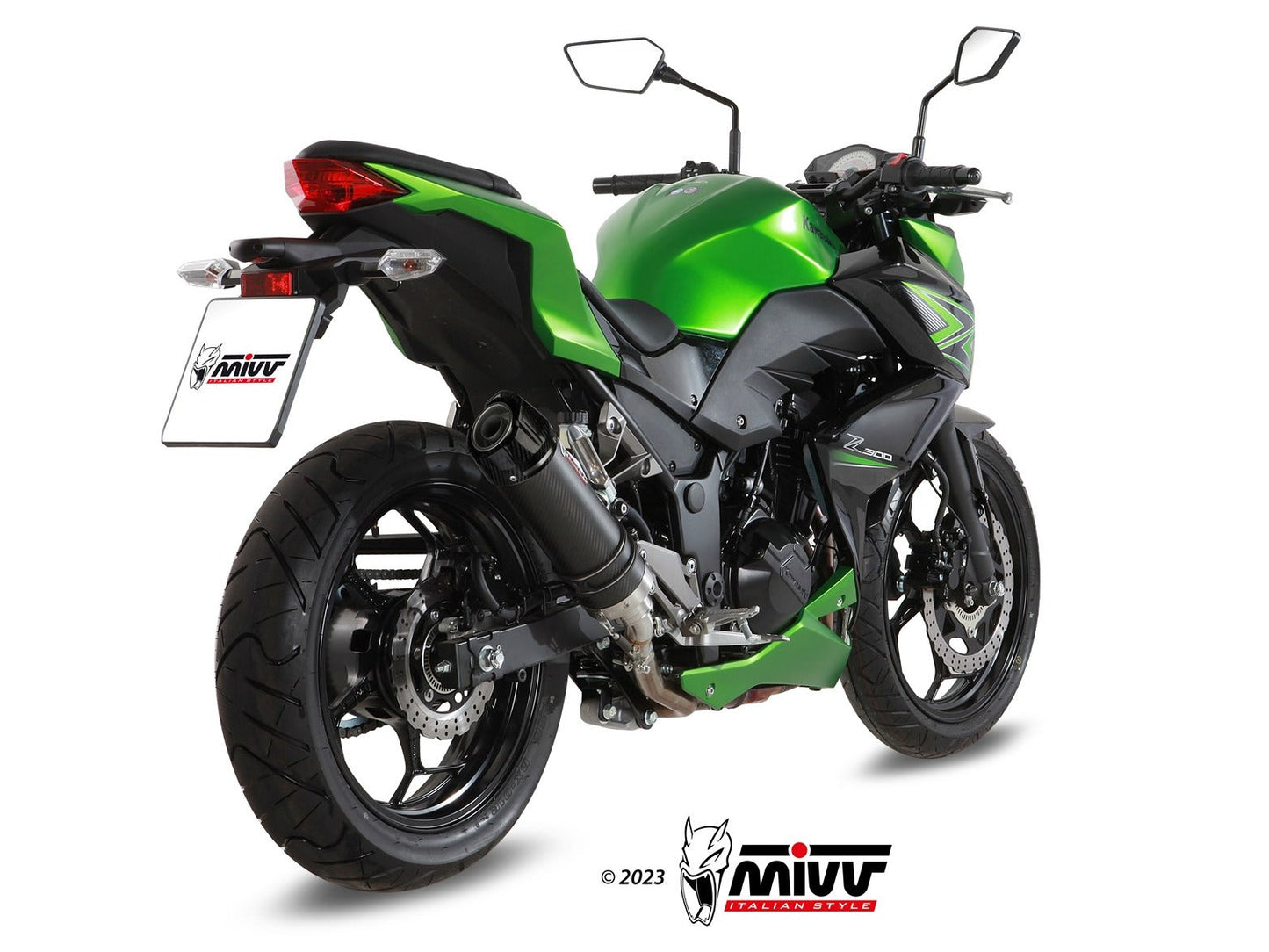 MIVV K.038 KAWASAKI NINJA 300 / Z 300 ( 2013 / 16 ) Slip On Exhaust "GP" (carbon + cap; approved) – Accessories in the 2WheelsHero Motorcycle Aftermarket Accessories and Parts Online Shop