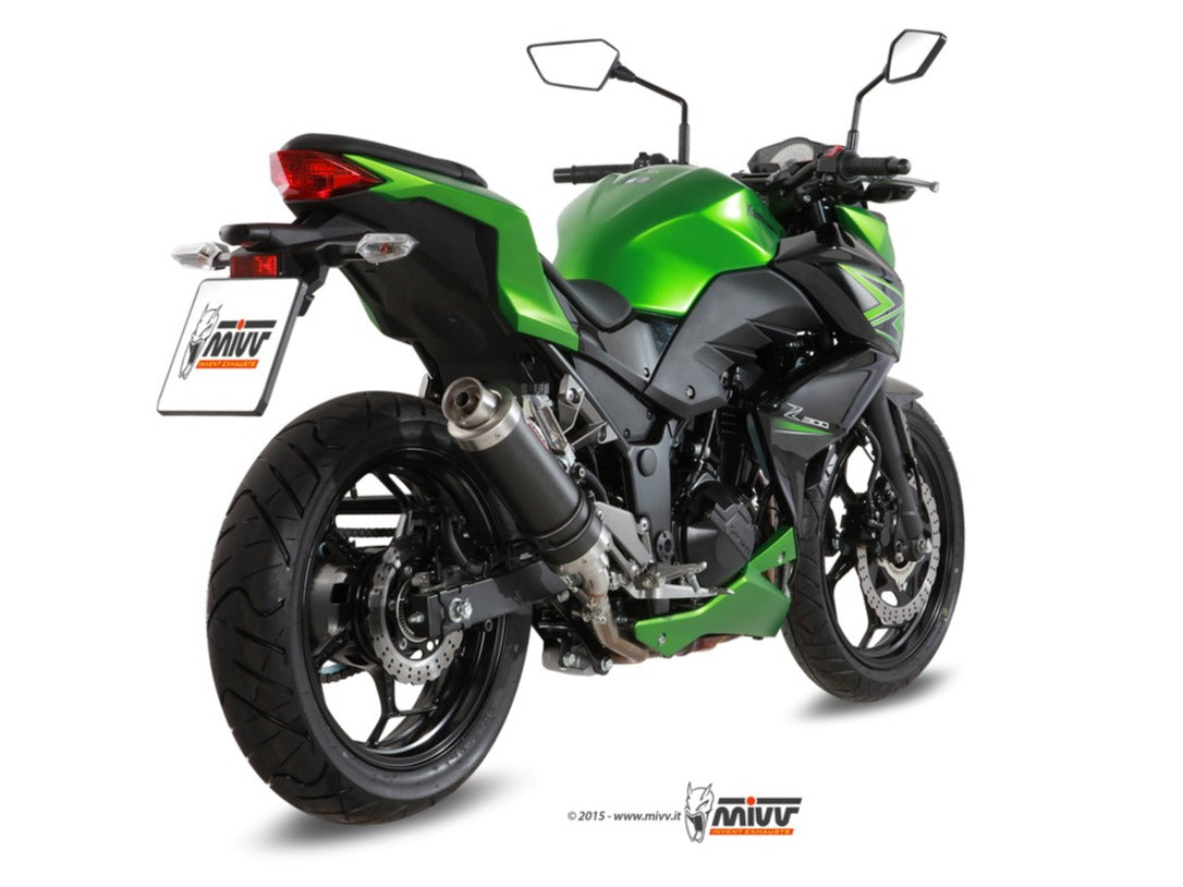 MIVV K.038 KAWASAKI NINJA 300 / Z 300 ( 2013 / 16 ) Slip On Exhaust "GP" (carbon; approved) – Accessories in the 2WheelsHero Motorcycle Aftermarket Accessories and Parts Online Shop