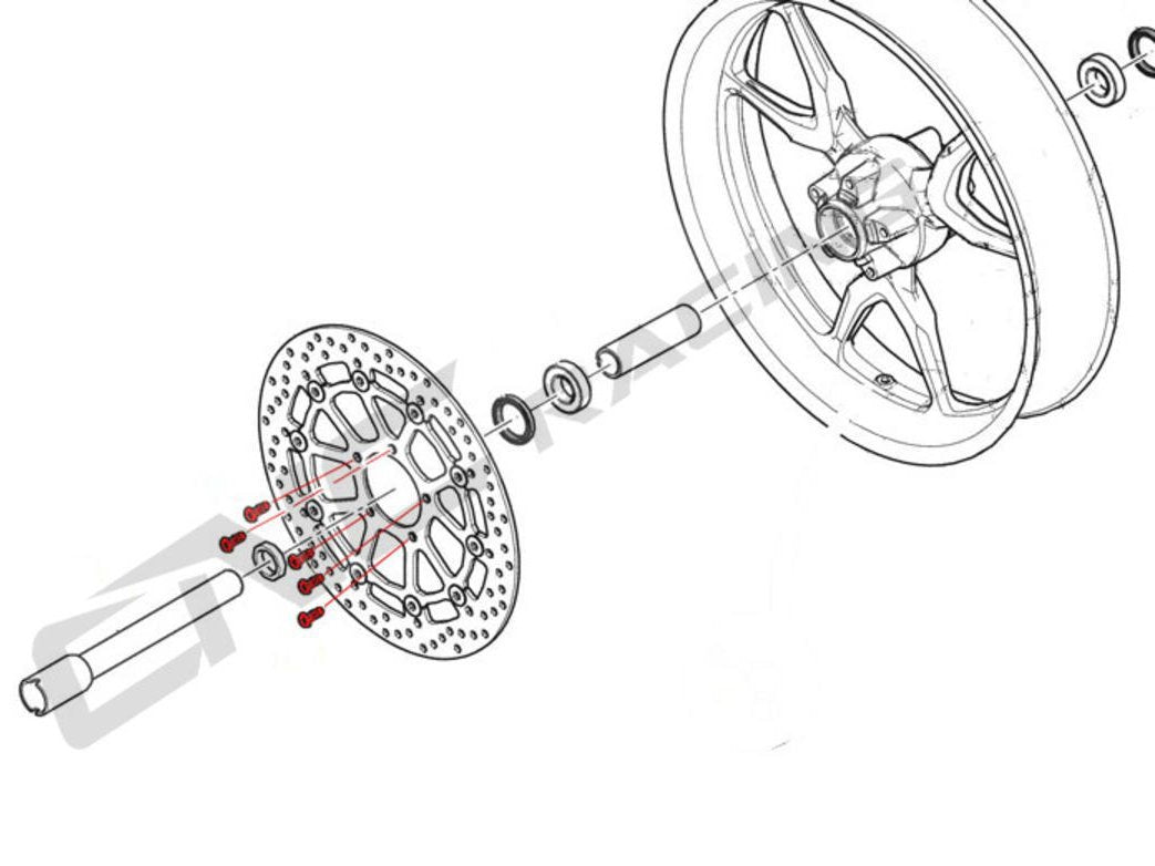 KV414X - CNC RACING Aprilia / Ducati Titanium Rear Brake Disc Bolts (M8x20) – Accessories in the Factory Racing Motorcycle Aftermarket Accessories and Parts Online Shop