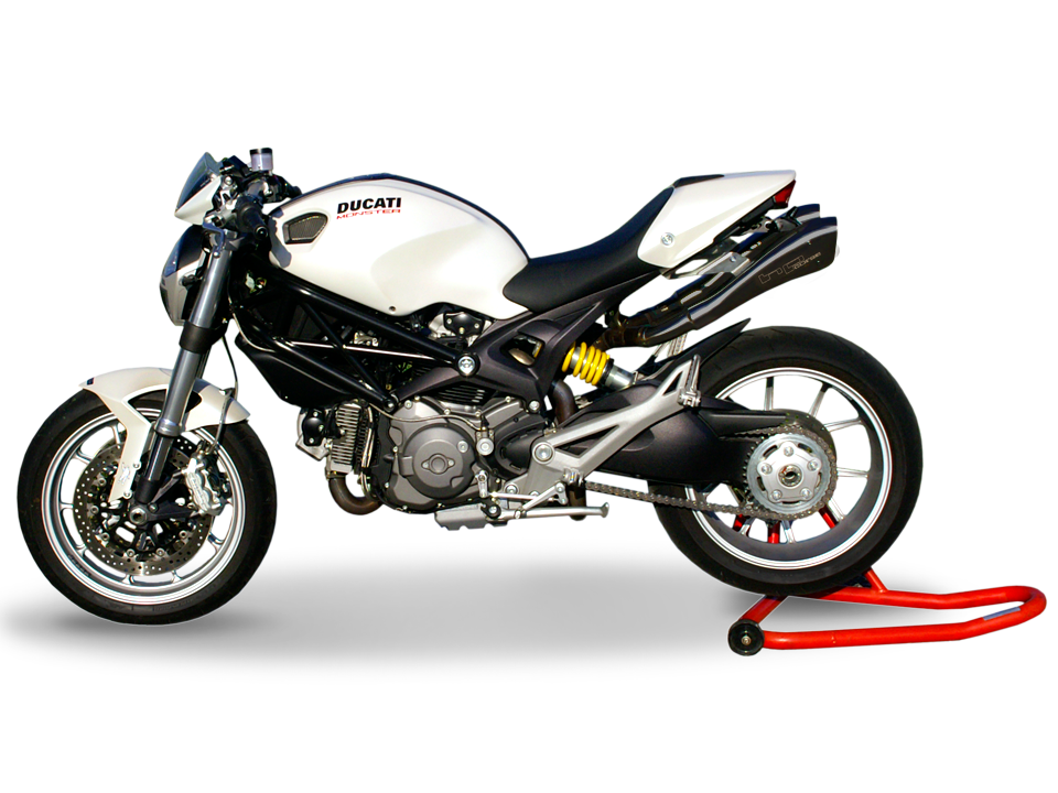 HP CORSE Ducati Monster 1100/796/696 Dual Slip-on Exhaust "Hydroform Satin" (EU homologated)