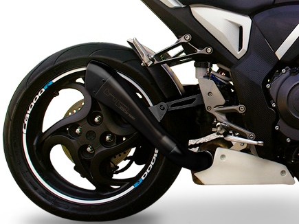 HP CORSE Honda CB1000R Slip-on Exhaust "Hydroform Black Single" (high position)