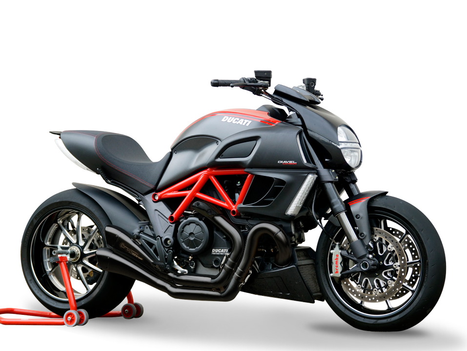 HP CORSE Ducati Diavel Dual Slip-on Exhaust "Hydroform Factory Black" (racing only)