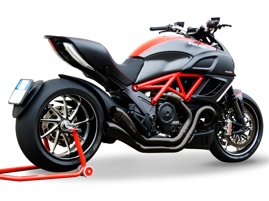 HP CORSE Ducati Diavel Dual Slip-on Exhaust "Hydroform Factory Black" (racing only)