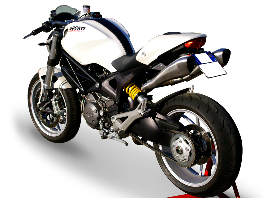 HP CORSE Ducati Monster 1100/796/696 Dual Slip-on Exhaust "Hydroform Satin" (EU homologated)