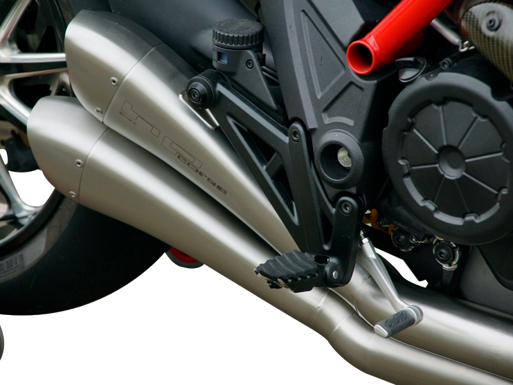 HP CORSE Ducati Diavel Dual Slip-on Exhaust "Hydroform Factory Satin" (racing only)