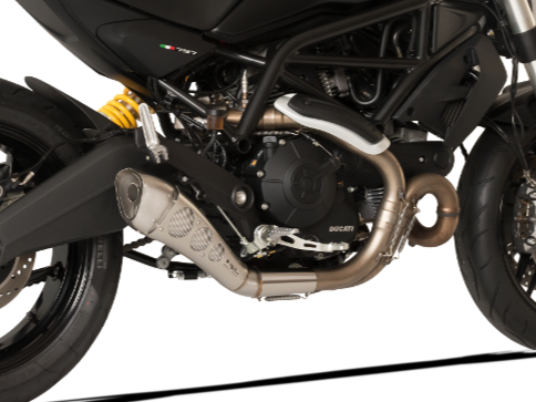 HP CORSE Ducati Monster 797 Slip-on Exhaust "Hydroform Classic Satin Short" (racing only)
