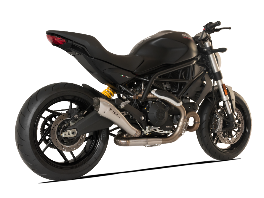 HP CORSE Ducati Monster 797 Slip-on Exhaust "Hydroform Satin" (racing only)