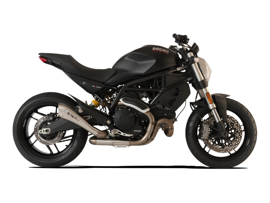 HP CORSE Ducati Monster 797 Slip-on Exhaust "Hydroform Satin" (racing only)