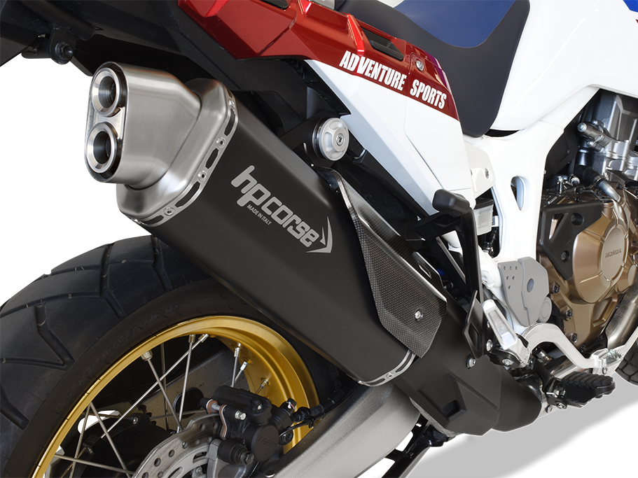 HP CORSE Honda CRF1000L Africa Twin Slip-on Exhaust "4-Track R Black" (EU homologated) – Accessories in Factory Racing – Motorcycle Parts & Accessories Online Store