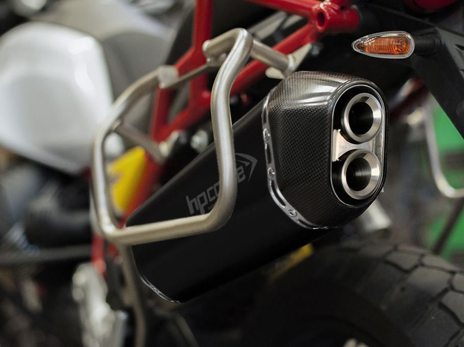 HP CORSE Moto Guzzi V85 TT (2019+) Slip-on Exhaust "SPS Carbon Ceramic Black" (Euro 4/5)