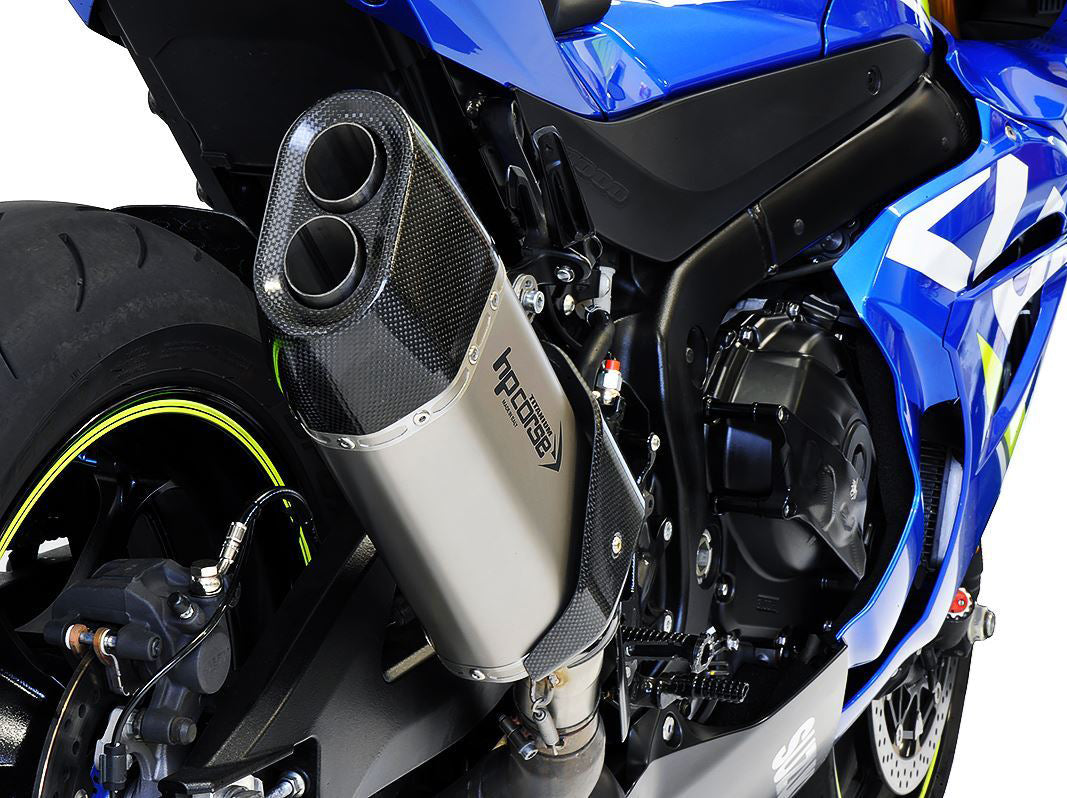 HP CORSE Suzuki GSX-R 1000 (17/20) Slip-on Exhaust "SP-3 Carbon Short 230 Titanium" (Racing)