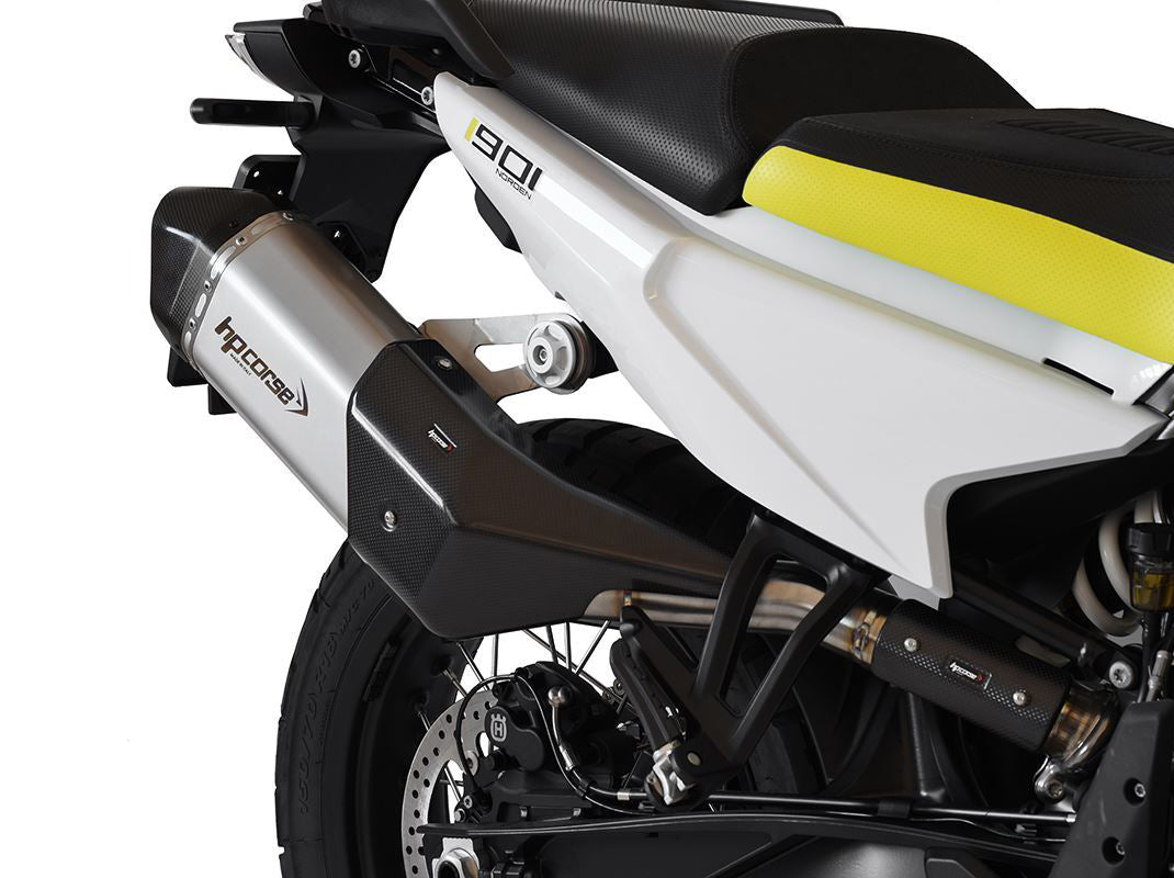 HP CORSE Husqvarna Norden 901 (2022+) Slip-on Exhaust "SPS Carbon Short Inox Satin" (Euro 5)