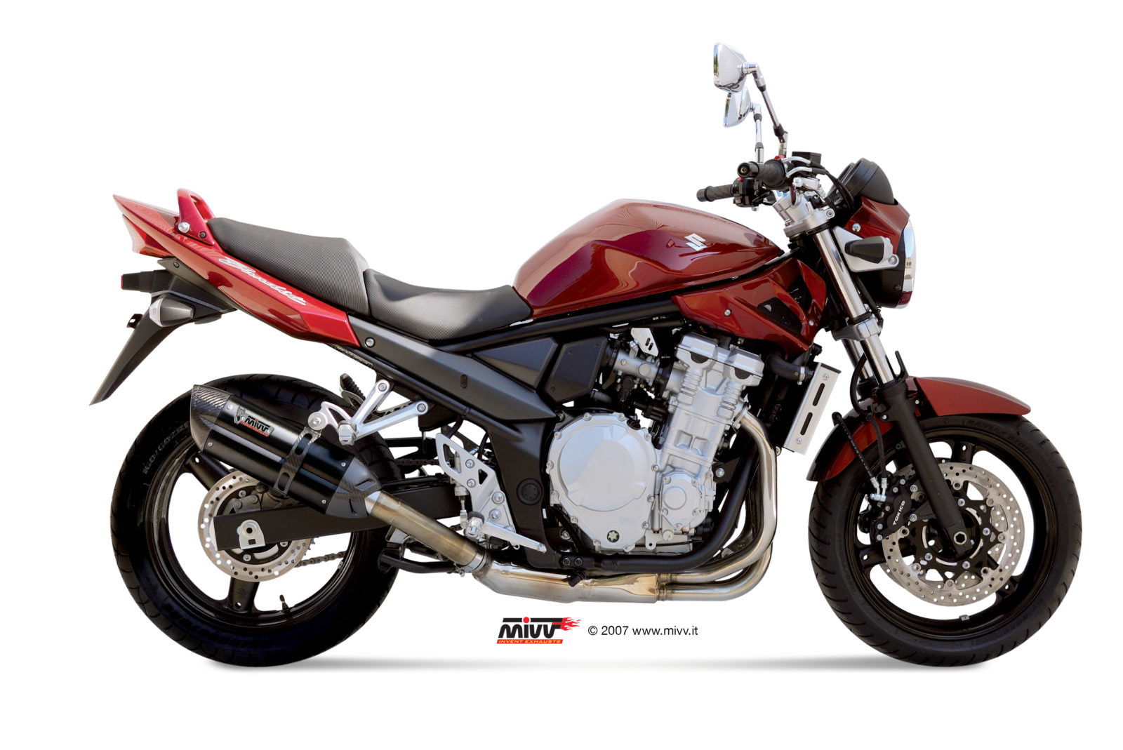 MIVV S.030 SUZUKI GSF 650 Bandit / GSX 650 F ( 2007 / 15 ) Slip-on Exhaust "Suono" (black; approved) – Accessories in the 2WheelsHero Motorcycle Aftermarket Accessories and Parts Online Shop