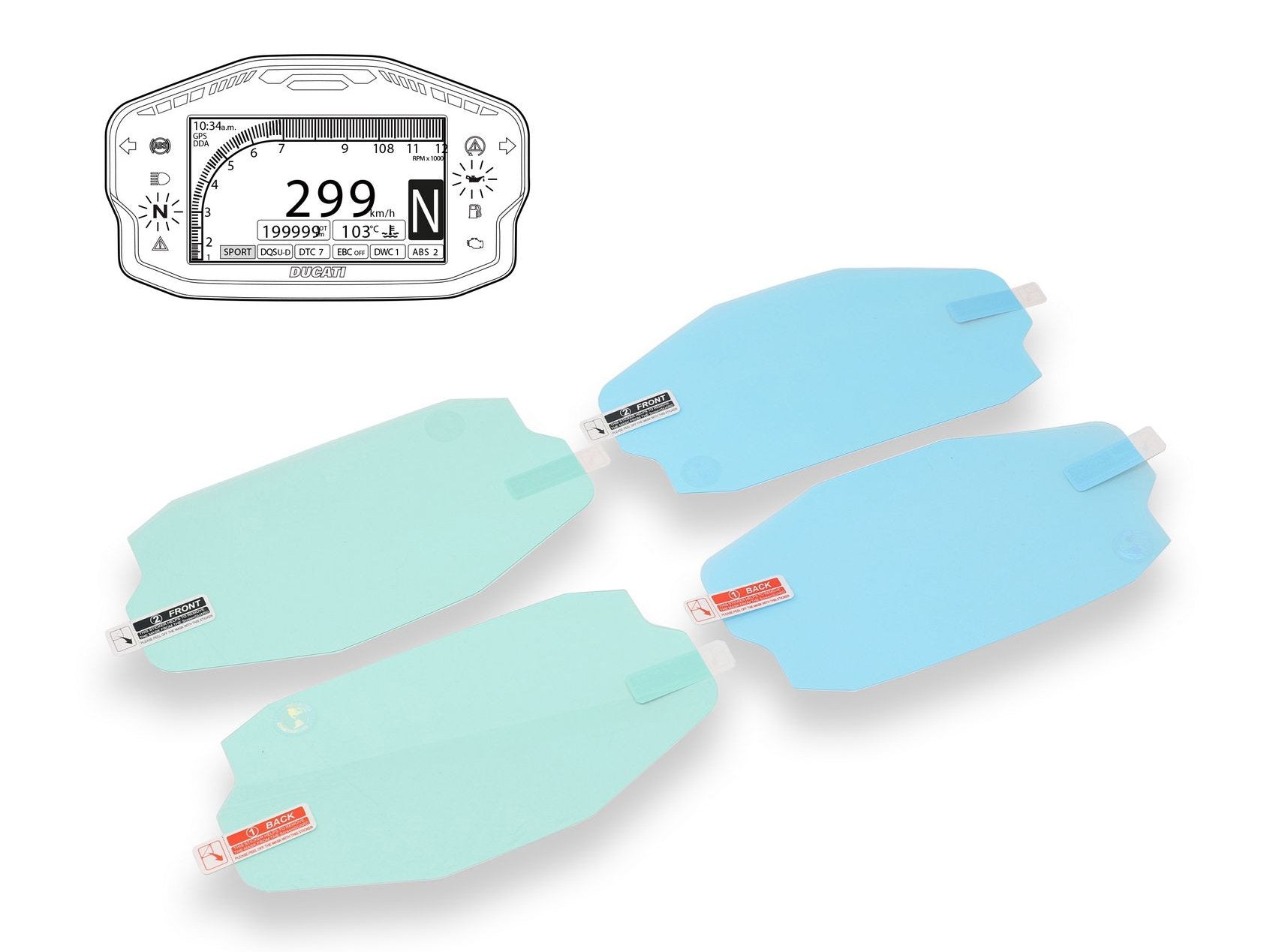 DP001 - CNC RACING Ducati Panigale Dashboard Screen Protectors kit – Accessories in the Factory Racing Motorcycle Aftermarket Accessories and Parts Online Shop