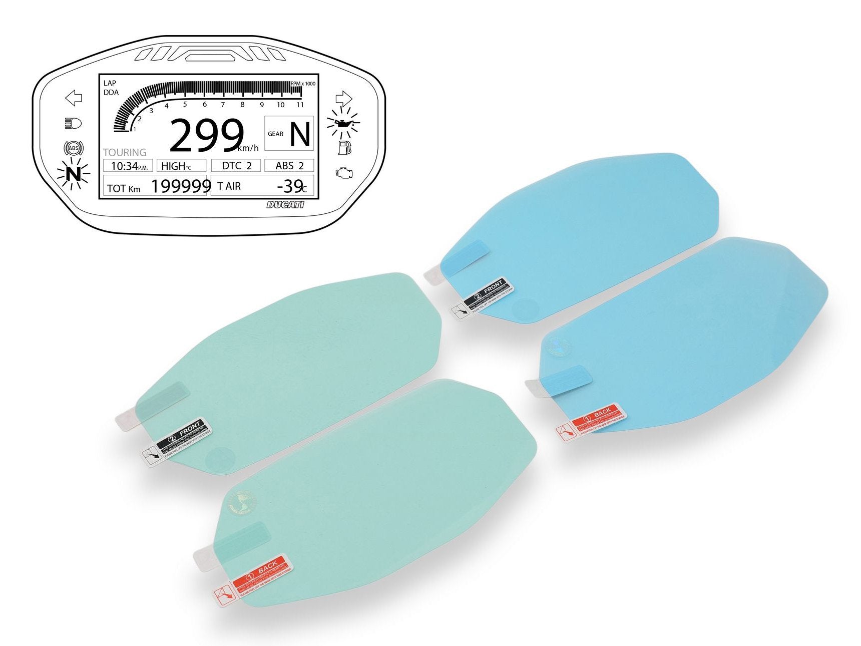 DP004 - CNC RACING Ducati Dashboard Screen Protectors kit – Accessories in the Factory Racing Motorcycle Aftermarket Accessories and Parts Online Shop