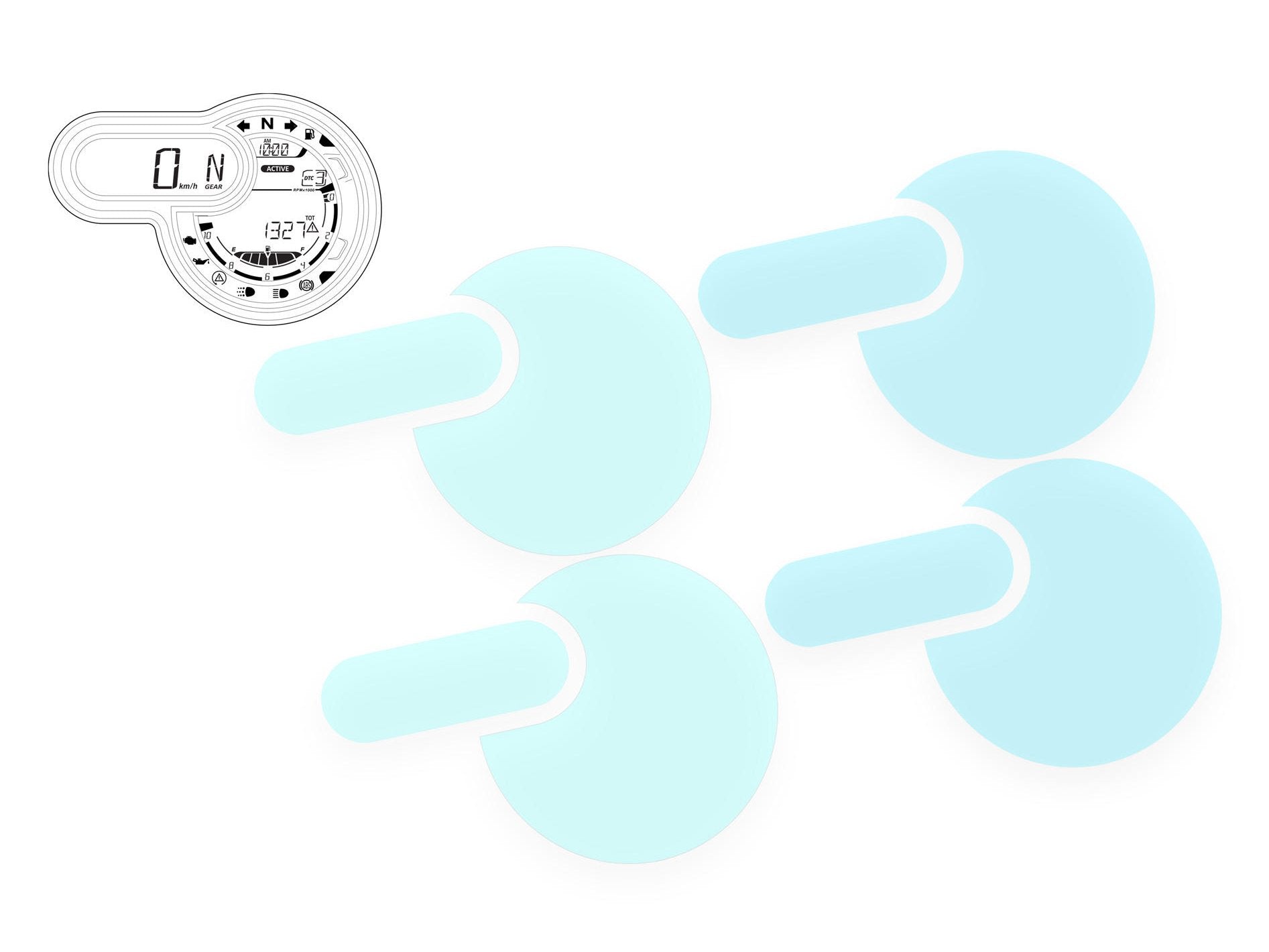 DP013 - CNC RACING Ducati Scrambler 1100 (2018+) Dashboard Screen Protectors Kit – Accessories in the Factory Racing Motorcycle Aftermarket Accessories and Parts Online Shop