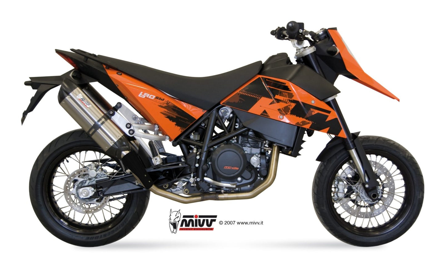 MIVV KT.003 KTM 690 SUPERMOTO ( 2007 / 12 ) Dual Bolt-on Exhaust "Suono" ( stainless steel; approved) – Accessories in the 2WheelsHero Motorcycle Aftermarket Accessories and Parts Online Shop
