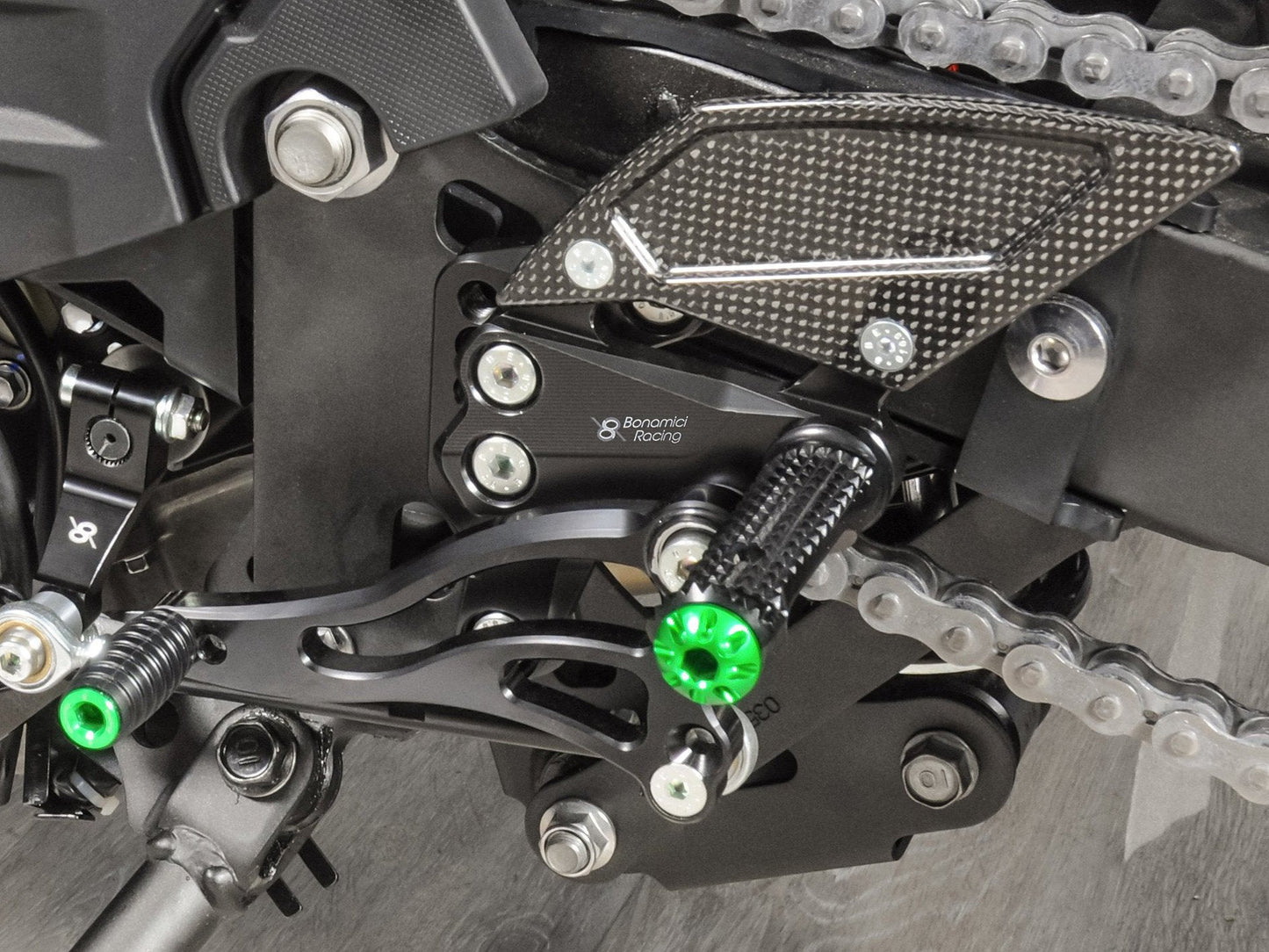 K019 - BONAMICI RACING Kawasaki Ninja 250 / 400 (2018+) Adjustable Rearset – Accessories in the 2WheelsHero Motorcycle Aftermarket Accessories and Parts Online Shop