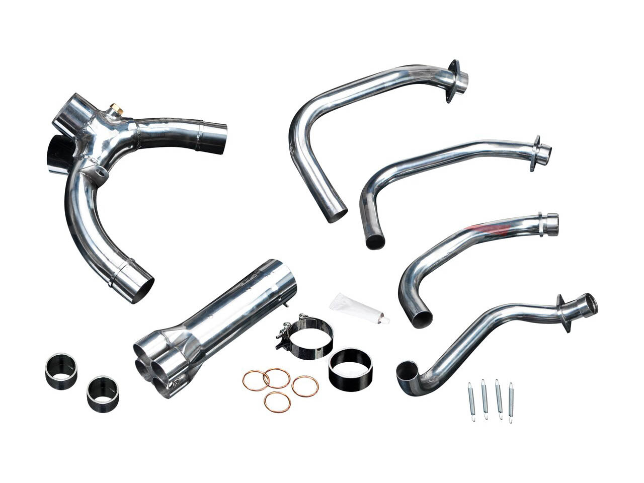 DELKEVIC Honda CBR1100XX Blackbird Full Exhaust System with Stubby 17" Tri-Oval Silencers