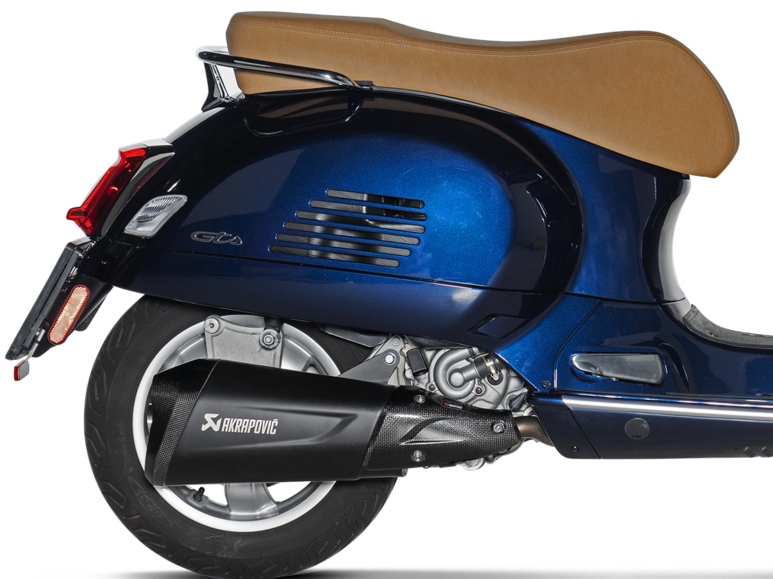 AKRAPOVIC S-VE3SO10-HZDFBL Vespa GTS Super 300 / Sei Giorni / Tech (2021+) Slip-On Exhaust (SS) – Accessories in the 2WheelsHero Motorcycle Aftermarket Accessories and Parts Online Shop