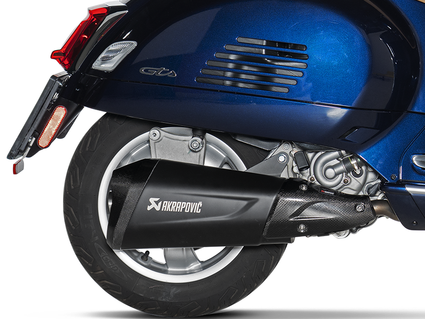 AKRAPOVIC S-VE3SO10-HZDFBL Vespa GTS Super 300 / Sei Giorni / Tech (2024+) Slip-On Exhaust (SS) – Accessories in the 2WheelsHero Motorcycle Aftermarket Accessories and Parts Online Shop
