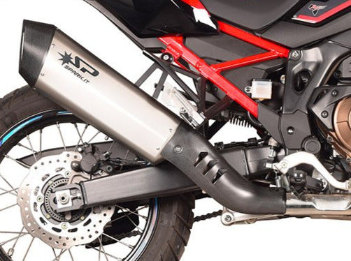 SPARK GHO1702 Honda CRF1100L Africa Twin (2020+) Slip-on Exhaust "Fighter" (approved; titanium)