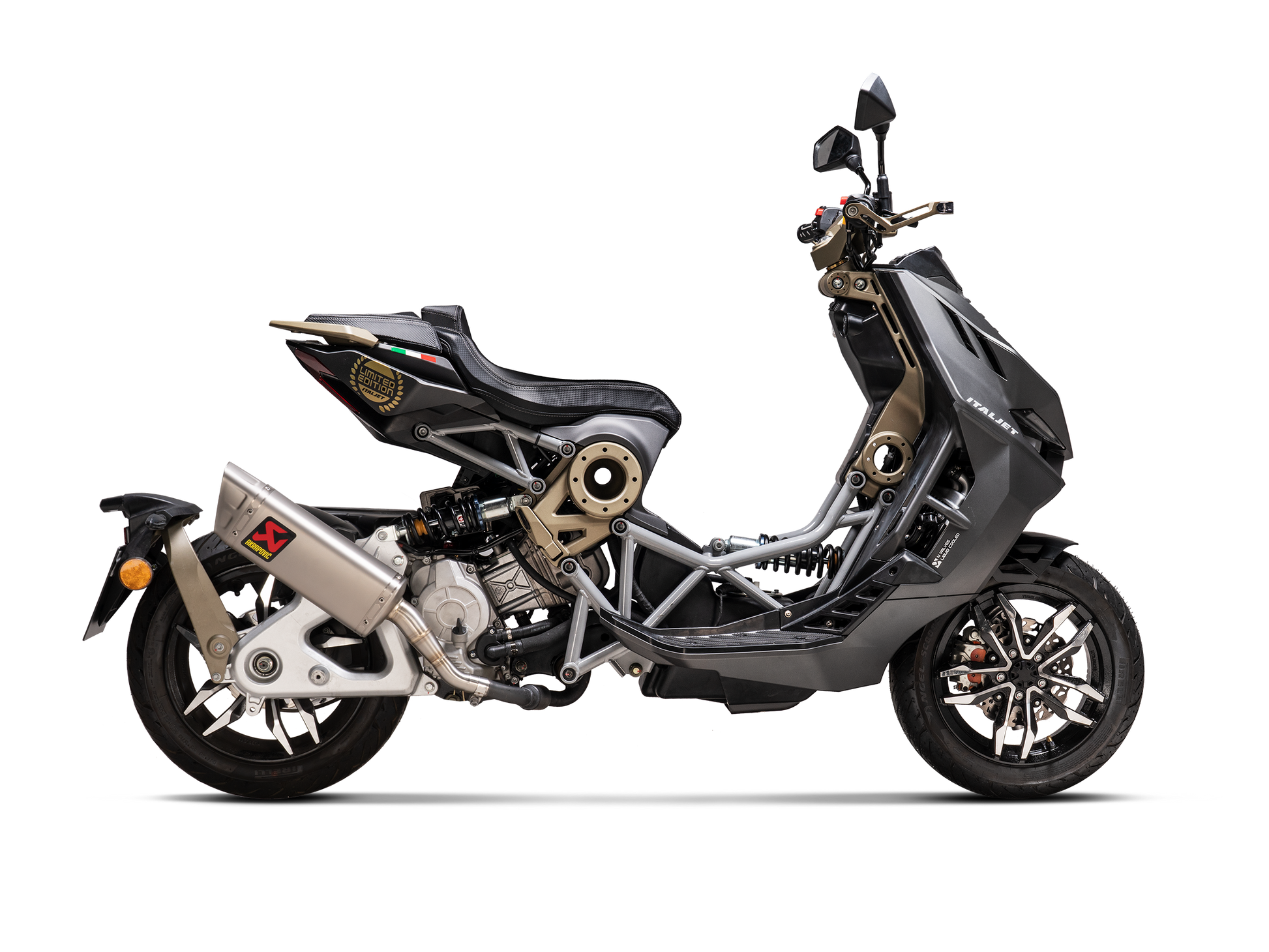 AKRAPOVIC S-IT125SO2-APT Italjet Dragster 125 / 200 (2024+) Slip-On Exhaust (titanium) – Accessories in the 2WheelsHero Motorcycle Aftermarket Accessories and Parts Online Shop