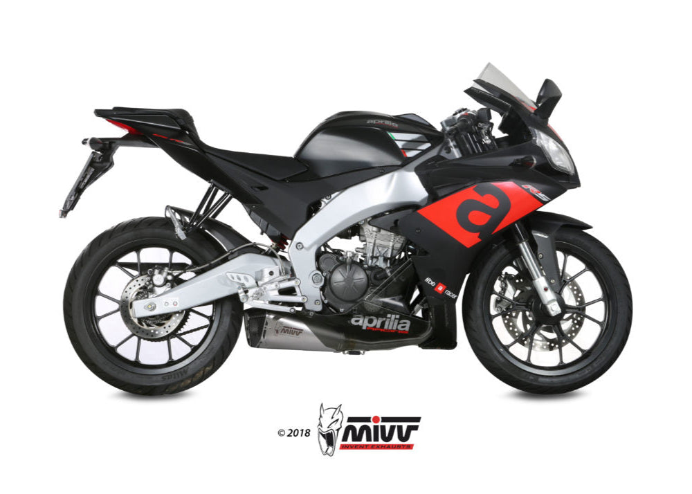 MIVV A.011 Aprilia RS125 (17/20) Slip-on Exhaust "Delta Race" (stainless steel; approved) – Accessories in the 2WheelsHero Motorcycle Aftermarket Accessories and Parts Online Shop
