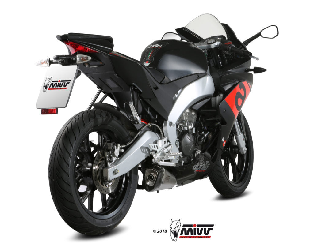 MIVV A.011 Aprilia RS125 (17/20) Slip-on Exhaust "Delta Race" (stainless steel; approved) – Accessories in the 2WheelsHero Motorcycle Aftermarket Accessories and Parts Online Shop